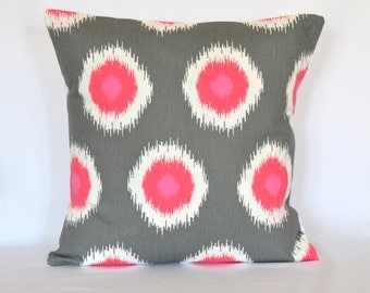 STORE CLOSING SALE Pink Grey Ikat pillow cover throw pillow accent pillow cushion cover pillow cover decorative pillow