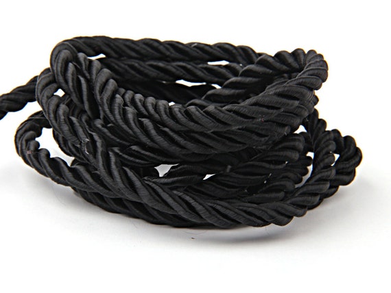 Black Twisted Satin Rope Twisted Silk Cord Upholstery cord