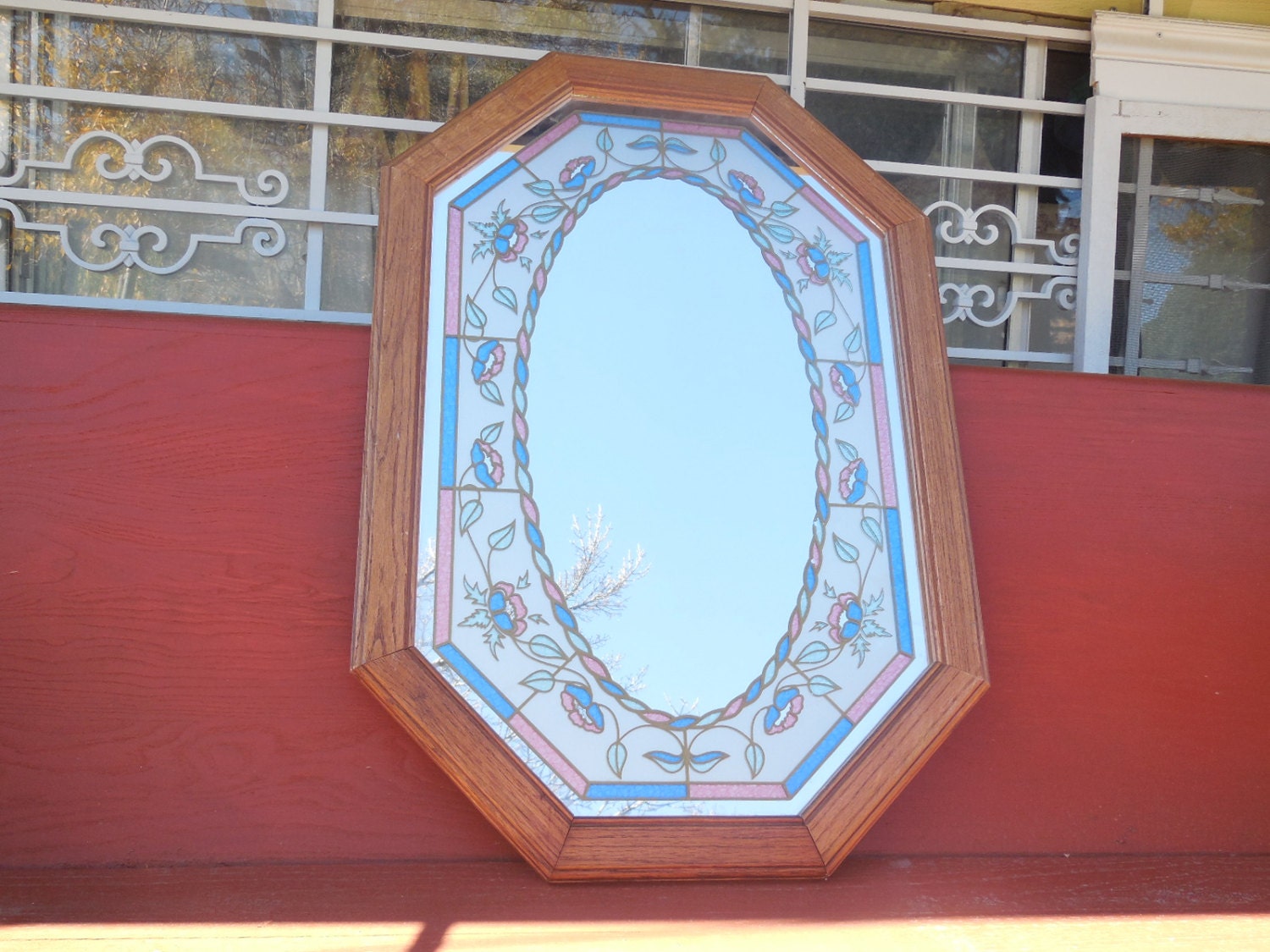 Mirror Stained Glass Look Mirror Vintage Mirror Very Pretty