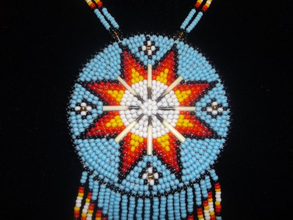 morning star necklace native american pow-wow