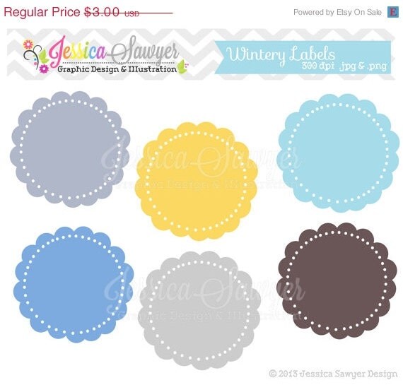 50% OFF- INSTANT DOWNLOAD, wintery circle labels, printable labels, printable tags, for card making, invitations, digital scrapbooking Il_570xn