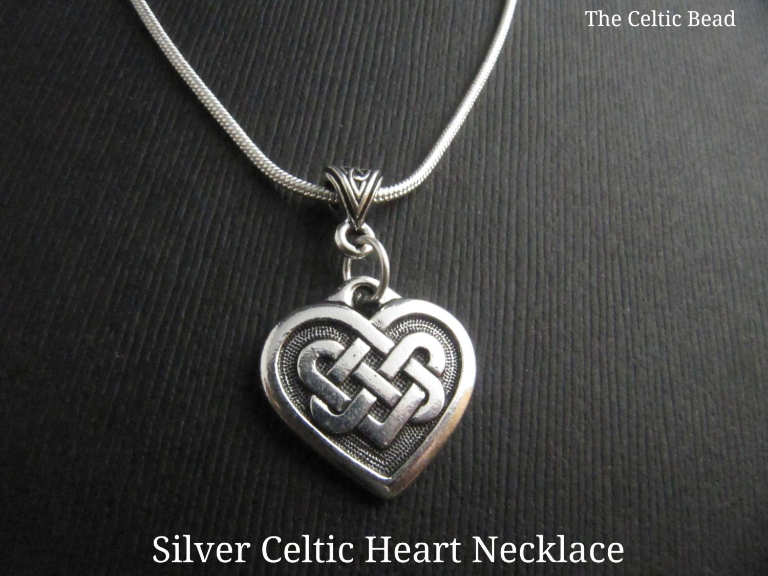 Beautiful Silver Celtic Heart Necklace