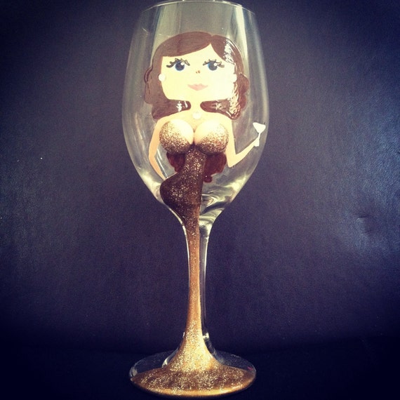 Items similar to Lady wine glass on Etsy