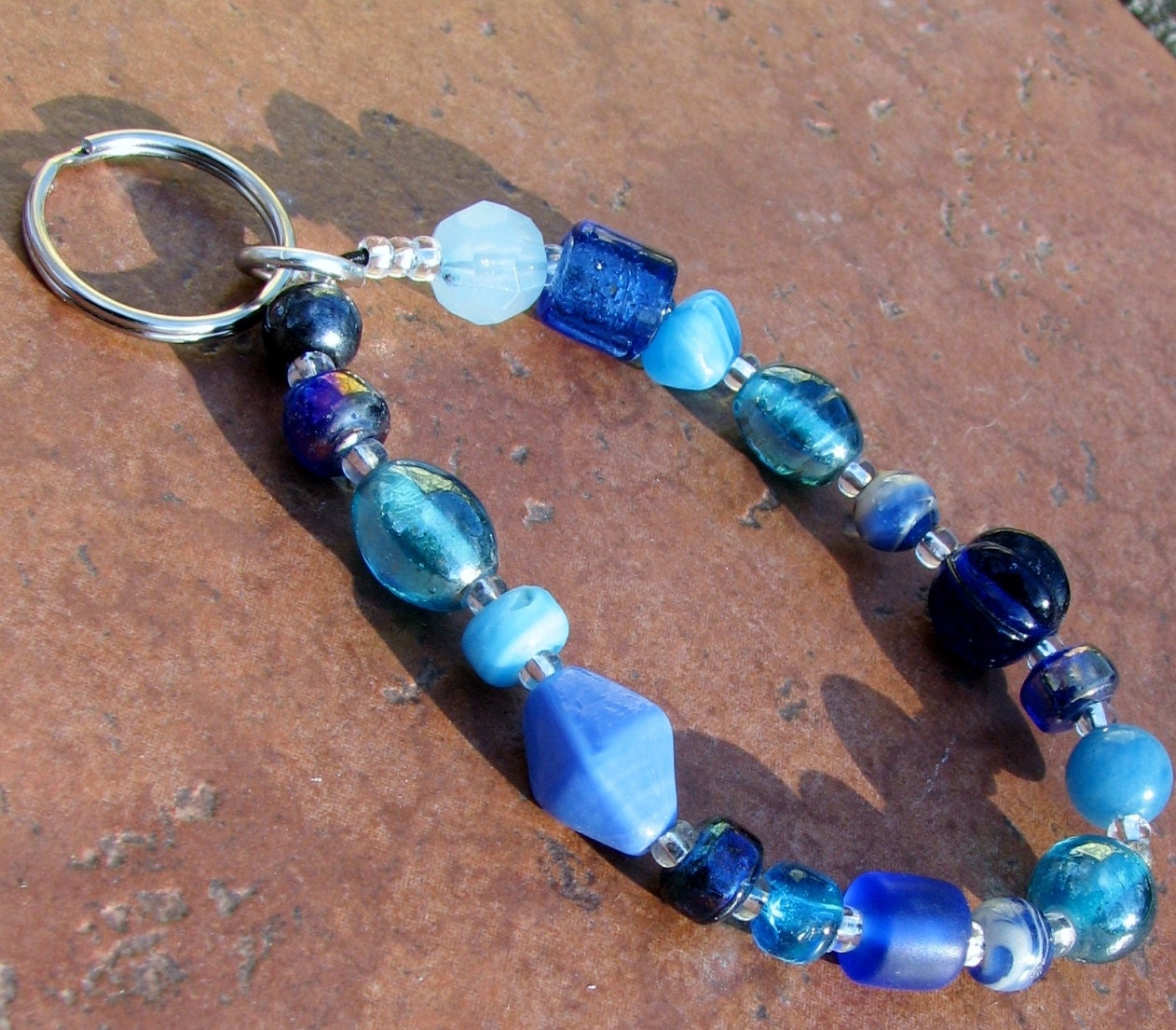 Bracelet Key Chain Elastic Keychain Bracelet Lanyard by nonie615