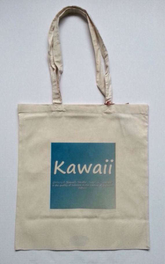 Kawaii Tote Bag/ typography / gift for him / by Uber2Cute on Etsy