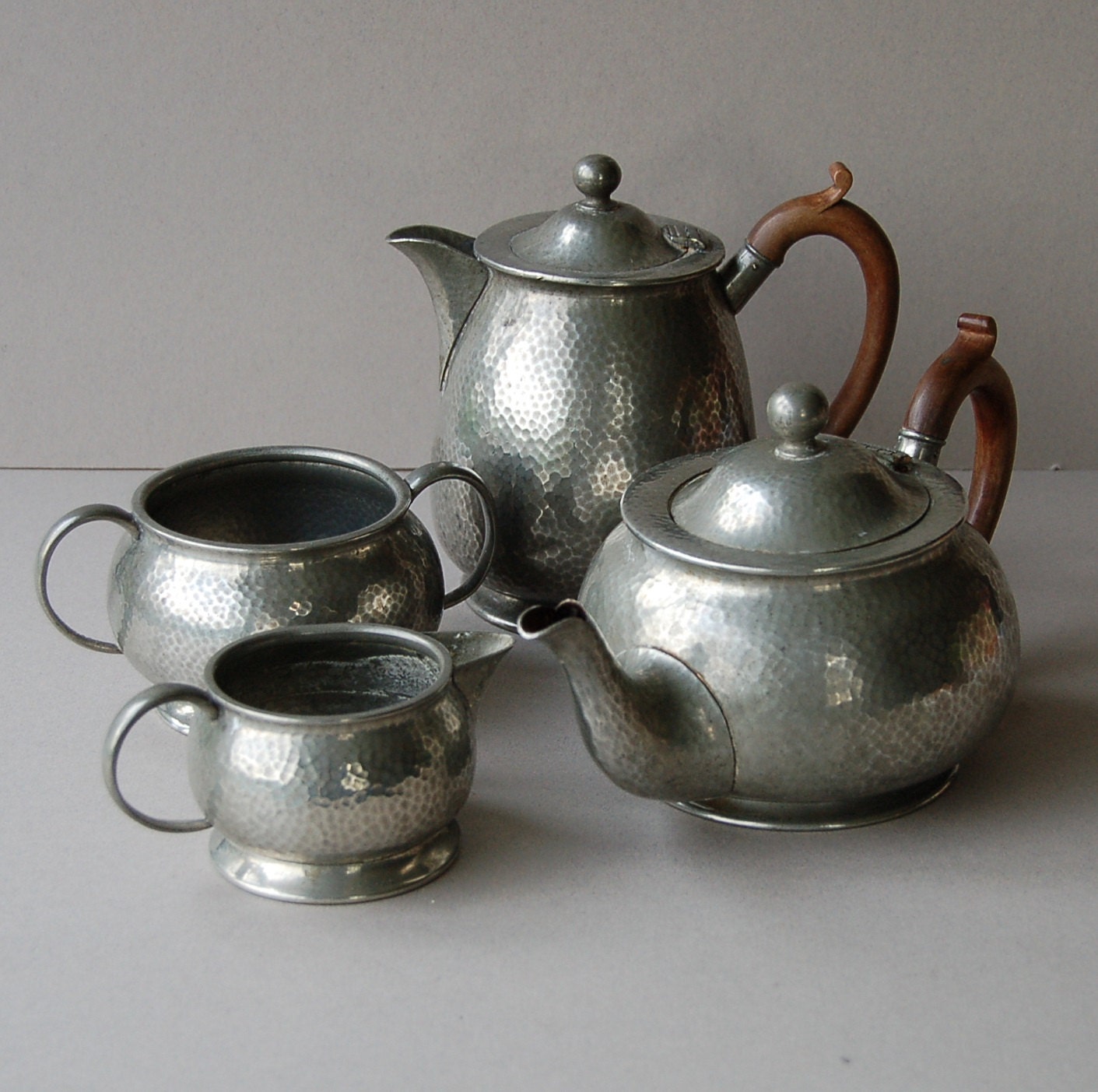 Art Deco pewter tea set Pewter coffee set Walker & Co Homeland