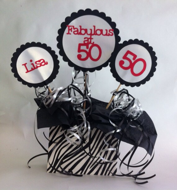 30th 40th 50th 60th Birthday Table Decorations Zebra Print Party ...