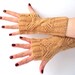 SALE - 50%OFF. Light Brown Fingerless Gloves. Knit Fingerless Mittens. Knitted Wrist Warmers. Hand Knit Gloves. Knit Mittens. Women Gloves.