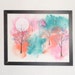 Spiritual art; Original watercolor; OOAK wall hanging; Unframed wall art; Signed painting; Original painting; River Trees wall decor