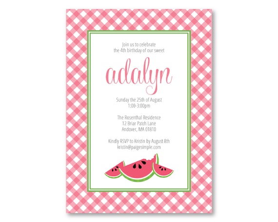 Watermelon Party Invitation or Shower Invitation (Watermelon Party, Watermelon Baby Shower, Watermelon Invitation) Il_570xn