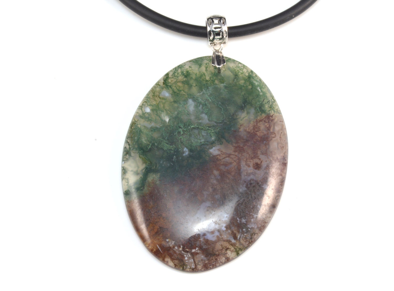 agate necklace moss agate pendant agate pendant sterling