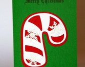 Items similar to Christmas Card, Candy Cane, Handmade on Etsy