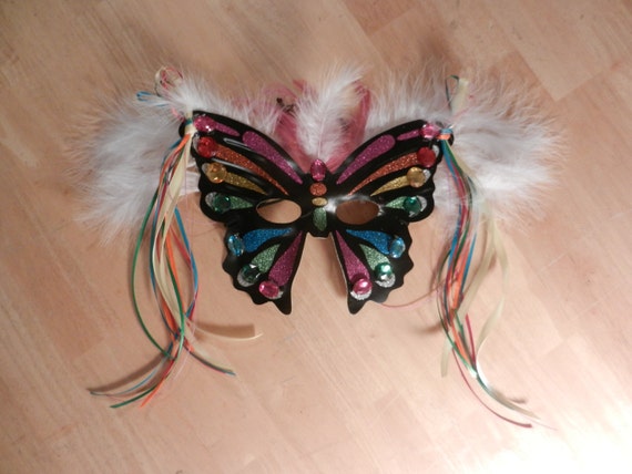 Mardi Gras Multi-colored Butterfly Fairy mask