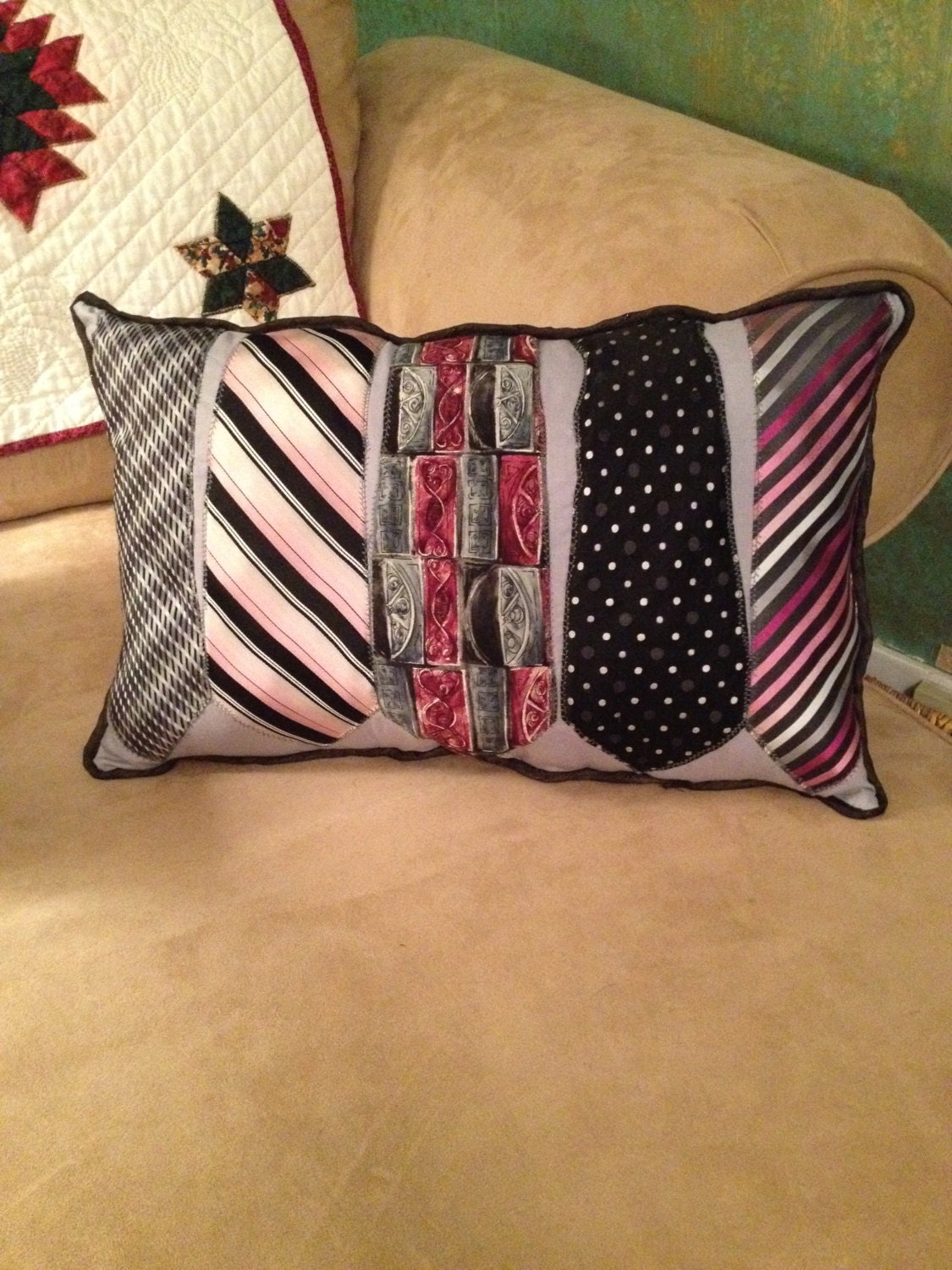 Memorial /FuneralTie Pillow Custom Made With Your Loved Ones