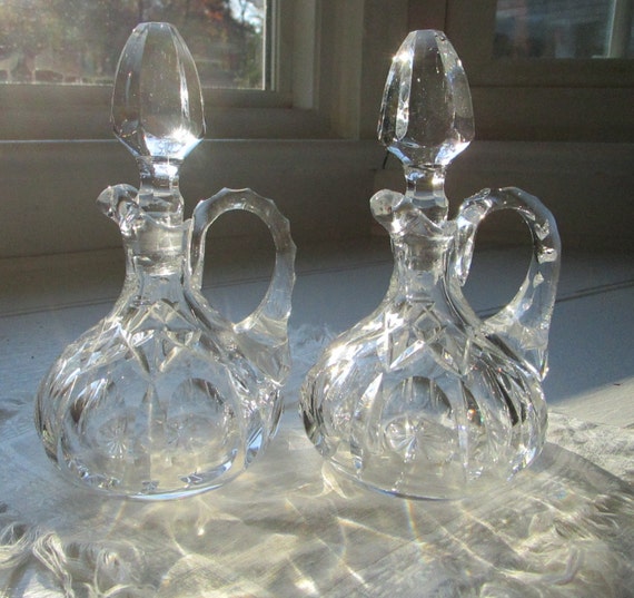 Waterford Crystal Oil and Vinegar Cruets with Stoppers