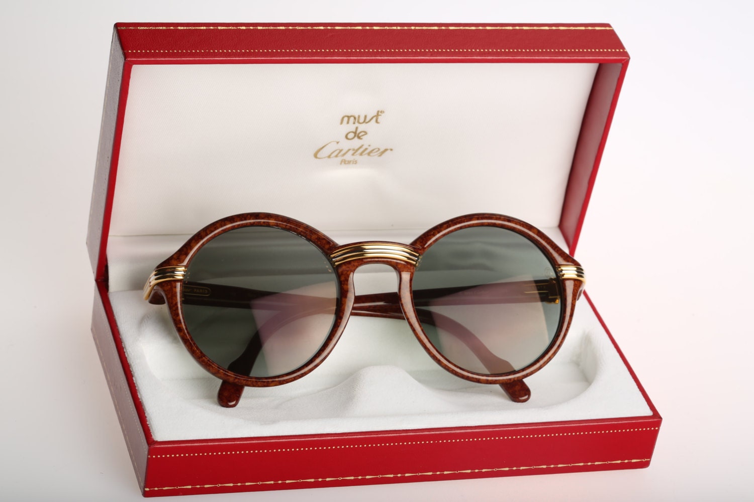 Cartier Cabriolet Wood / Vintage sunglasses / NOS / 90's