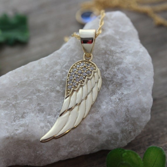 Gold Wing Necklace Gold Angel Wing Necklace Guardian Angel 5841