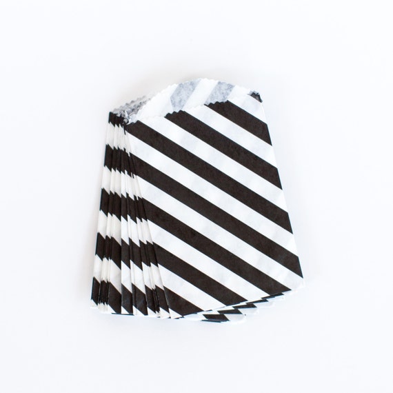 Items similar to Mini Black Stripe Favor Bags from The TomKat Studio on