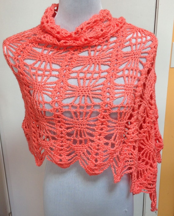 Coral Spider Web Wrap by CustomCrochetByAlan on Etsy