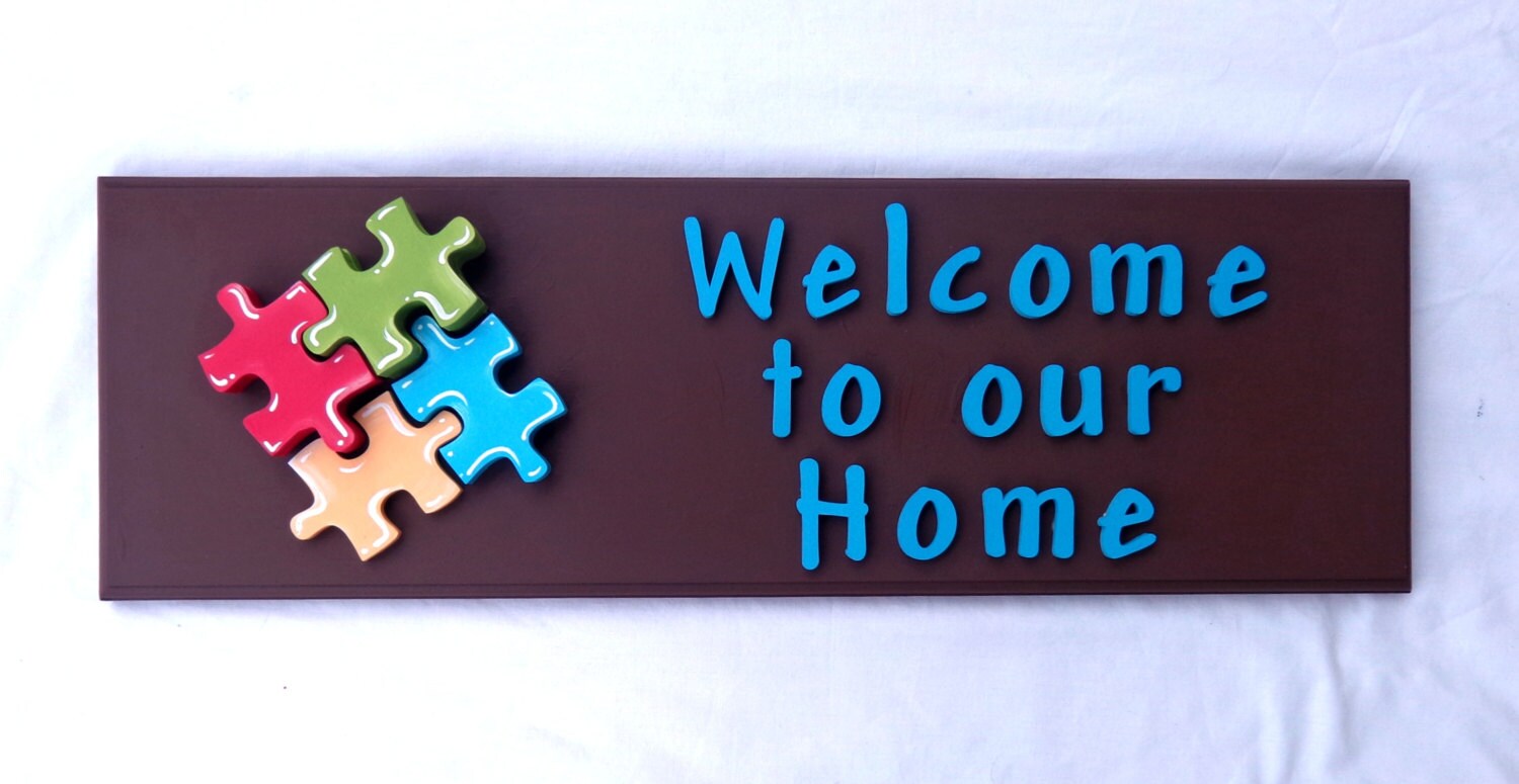 Autism Awareness Sign Autism Puzzle Family To