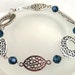 Silver Link Bracelet, Blue Swarovski Crystal Jewelry, Crystal Bracelet, Sterling Silver Jewelry, Geometric Bracelet, Beaded Jewelry