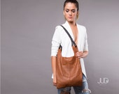 Brown leather bag - leather tote bag - women leather bag SALE - leather shoulder bag- leather handbag - leather purse - hobo bag - sack bag