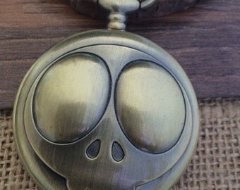 1pcs 45mmx45mm Bronze Big Eyes pocket watch charms pendant b01
