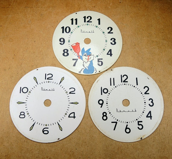Plastic Alarm Clock Faces set of 3 c137