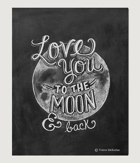 Items similar to Love You To The Moon and Back Print 