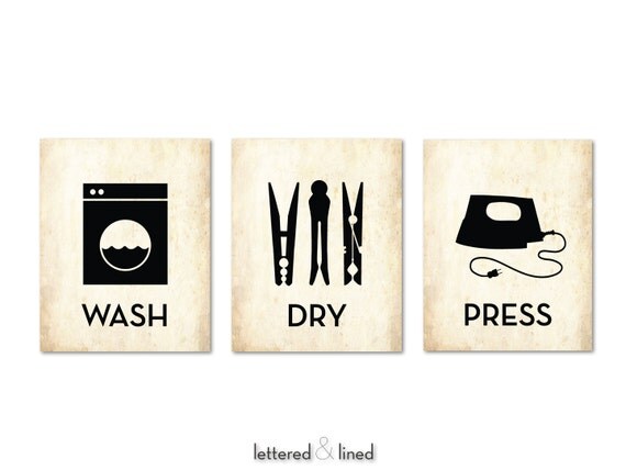 Wash Dry Press 3 Print Set Choose Background Color