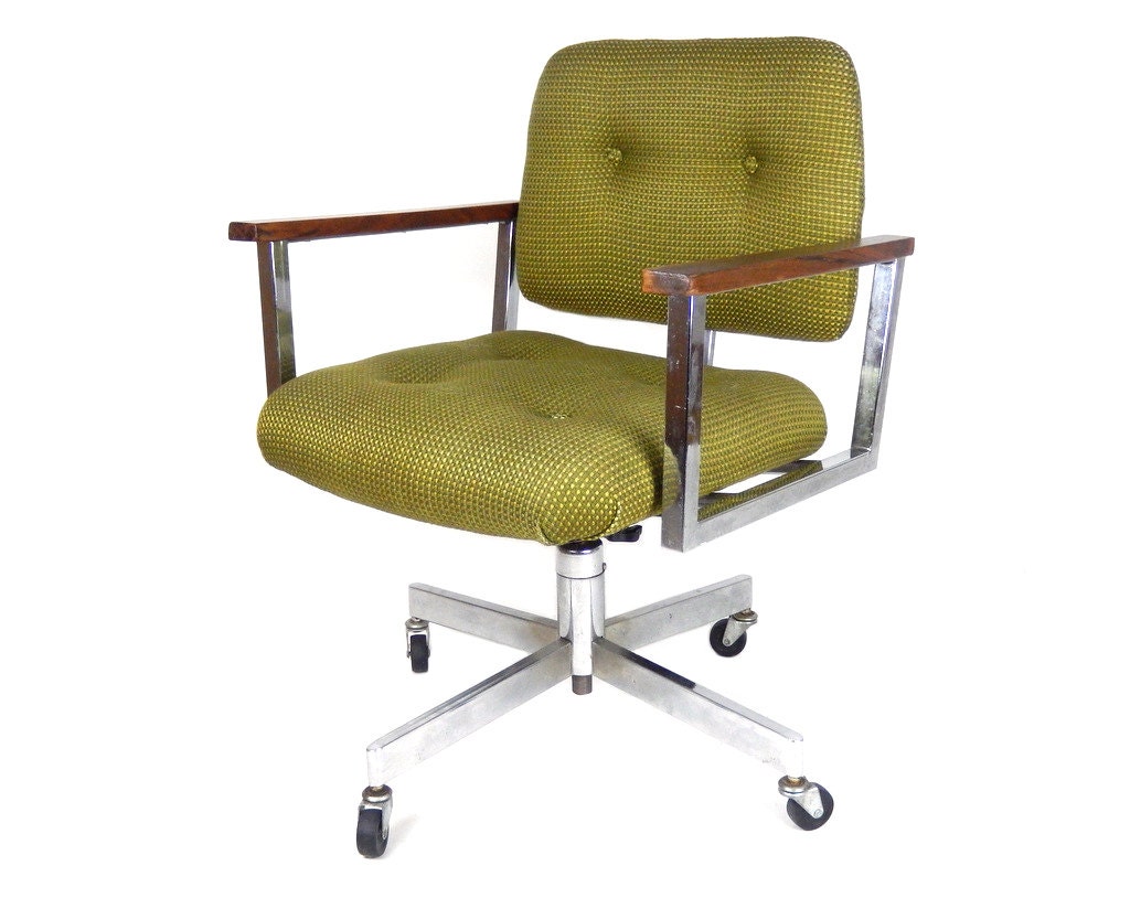 Mid Century Modern Office Chair Chrome Desk Chair Swivel