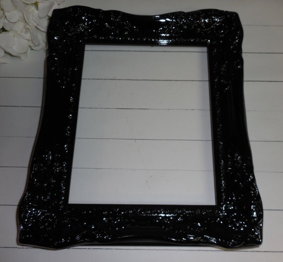 8x10 Black Ornate Picture Frame/ Vintage/ by FromShab2Chic on Etsy