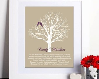 Mother In-Law Gift, Thank you gift, Mother of Groom Gift, Groom Parents Gift, Parents Wedding Gift, Wedding Art Print, Wall Art Print 015
