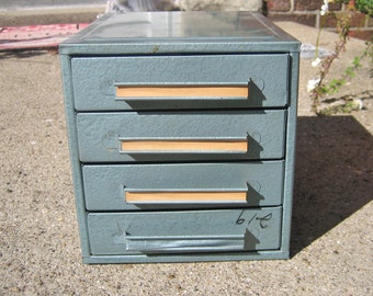 Vintage Chest 4 Drawer Metal Chest Industrial
