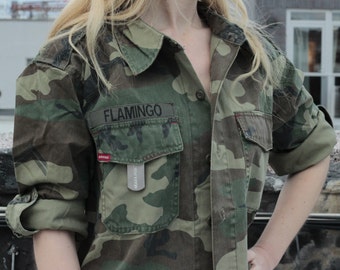 Army Jacket Fatigue Shirt with Custom Nametag