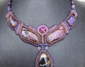 Beautiful Beautiful Variscite Amazonite seedbead embroidery necklace