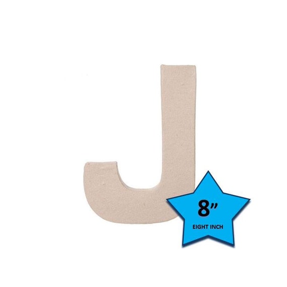 Paper Mache Cardboard Letters 8 Inch - Letter J - Paper Craft Party Decor Supplies Il_570xn