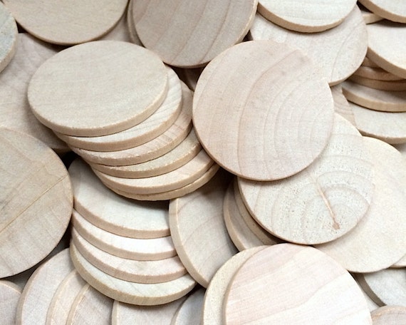 25 Round Circle Wood Disc 1.5 Inch Woodworking Wooden Cut