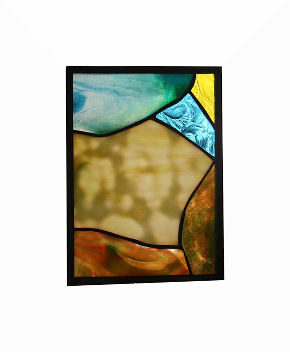 5x7 Art Panel Stain Glass Window Organic by GlennGreeneGlass