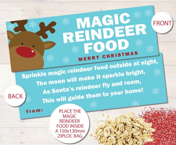 Magic Reindeer Food Christmas Bag Toppers AUTOMATIC DOWNLOAD