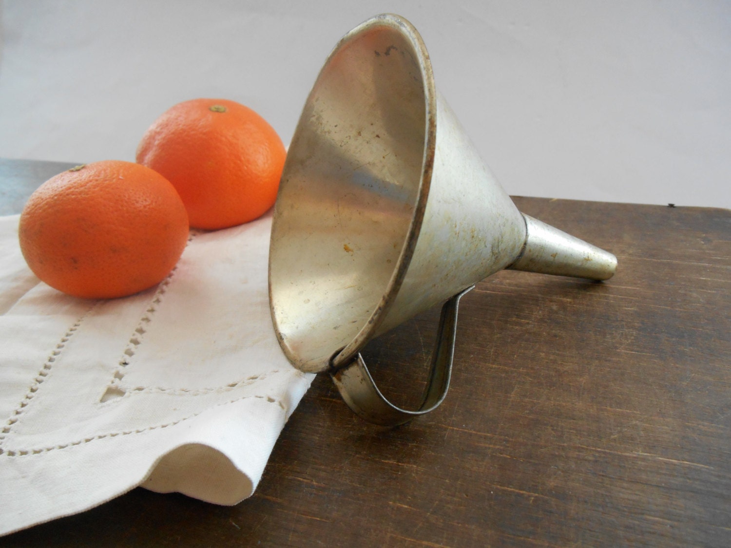 Vintage funnel Metal Funnel Primitive kitchen by TasteVintage