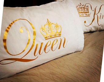 King & Queen Pillow CASE set ANY SIZE