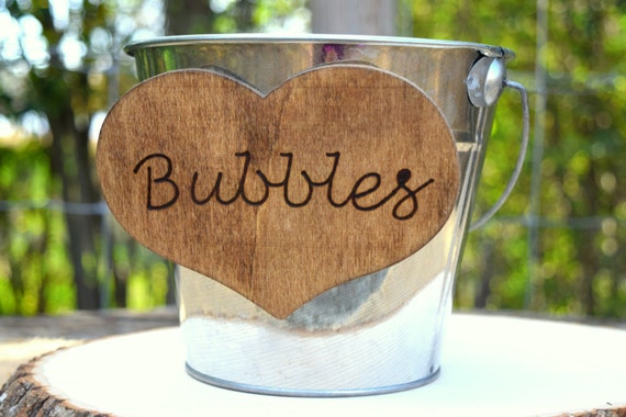 Wedding Bubbles Bucket - Rustic Wedding - Large Sparkler Bucket - Bubbles Pail - Sparklers Basket by CountryBarnBabe