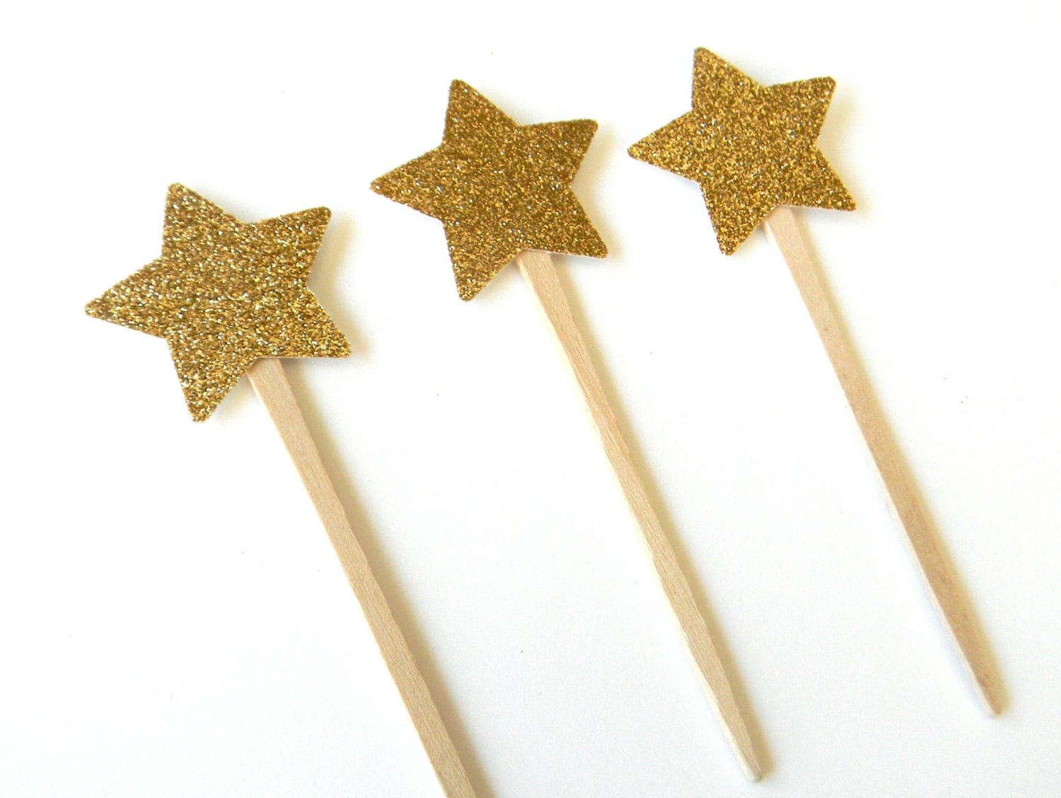 12 Gold Glitter Star Picks