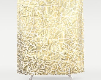 Inca Gold Sun Shower Curtain – Minimal Tribal Design