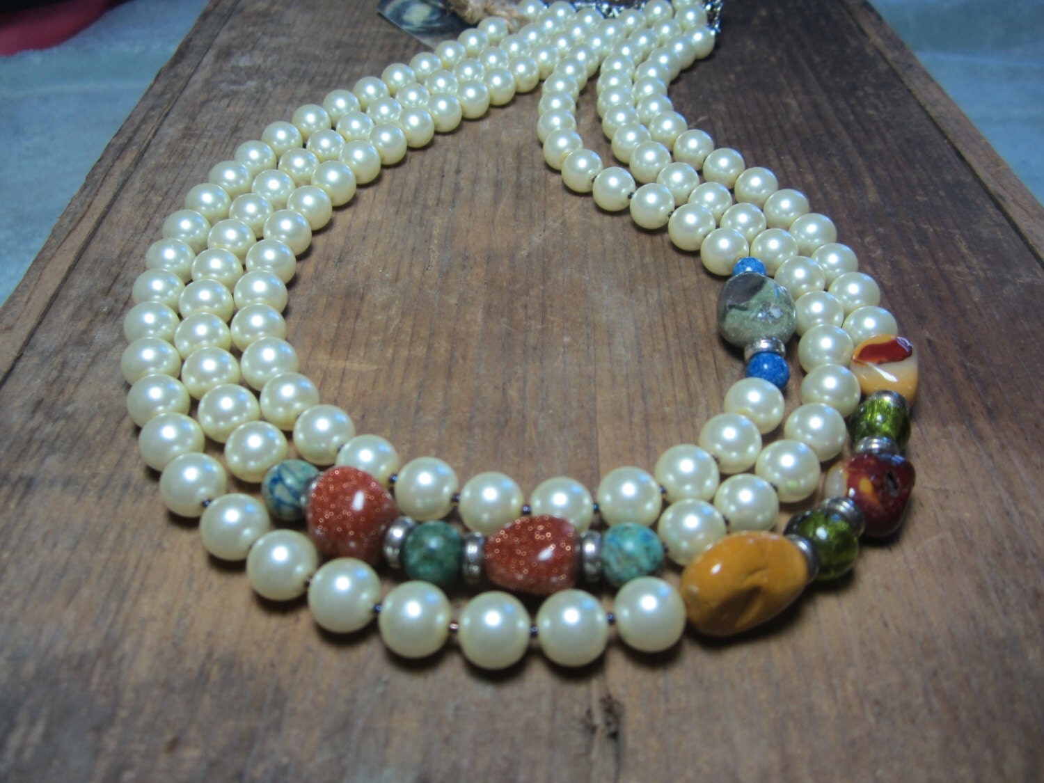 Pearl Necklace by BeadDazzlers on Etsy