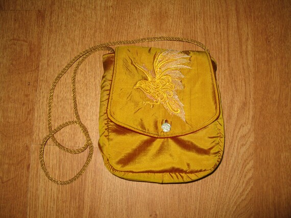 Silk Golden Bird Bag
