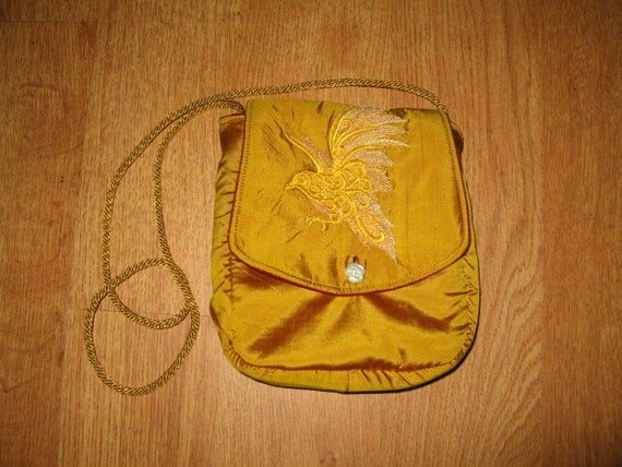 Silk Golden Bird Bag