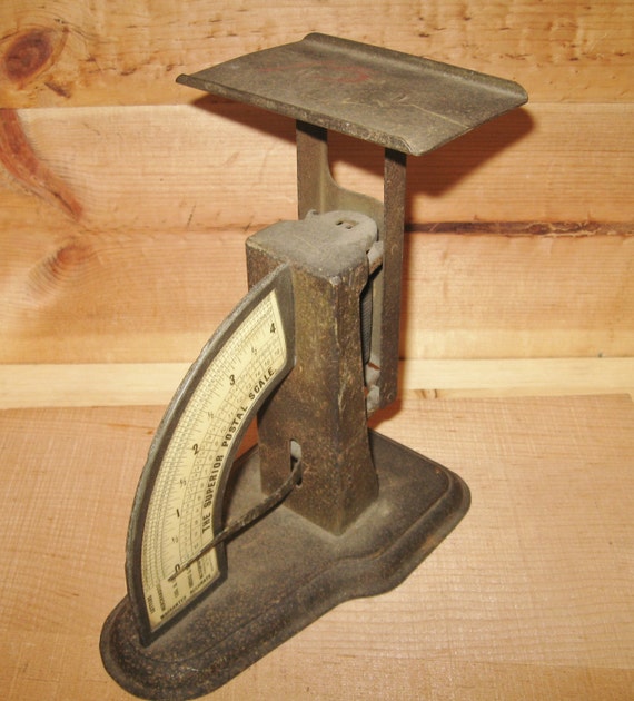 1900s Vintage Antique The Superior Postal Scale Industrial Chic Decor
