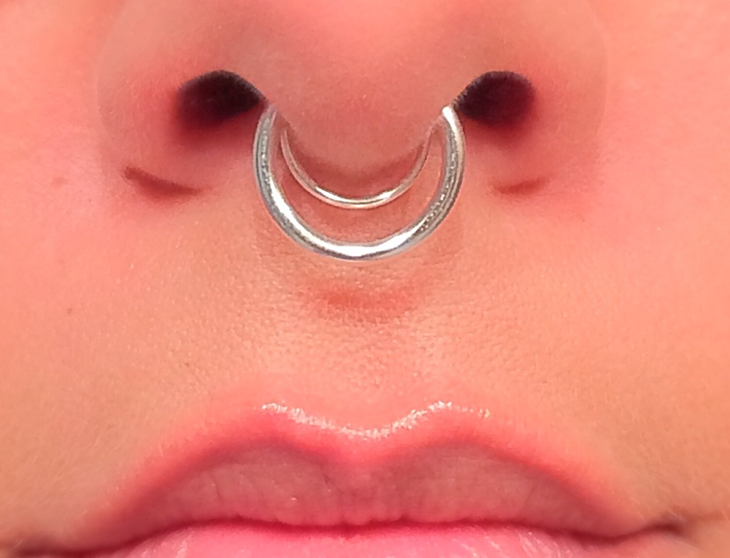 Double Septum Ring Gold or Silver / set of 2 rings / Wire Nose